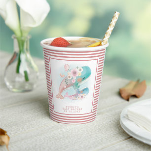 Aquarell-Wal-Mädchen-Baby-Party Pappbecher