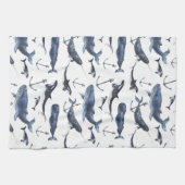 Aquarell-Wal-u. Anker-Muster Handtuch (Horizontal)