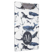 Aquarell-Wal-u. Anker-Muster Klemmbrett (Rechts)