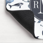Aquarell-Wal-u. Anker-Muster Mousepad (Ecke)