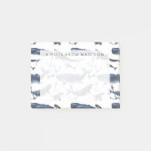 Aquarell-Wal-u. Anker-Muster Post-it Klebezettel (Vorderseite)