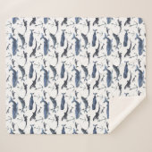 Aquarell-Wal-u. Anker-Muster Sherpadecke (Vorderseite (Horizontal))