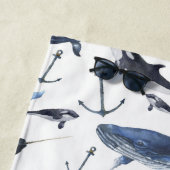 Aquarell-Wal-u. Anker-Muster Strandtuch (Beispiel)