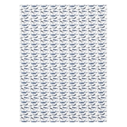 Aquarell-Wal-u. Anker-Muster Tischdecke (Vorderseite)