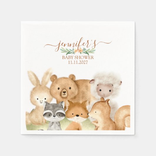 Aquarell-Wald-Baby Serviette (Vorderseite)