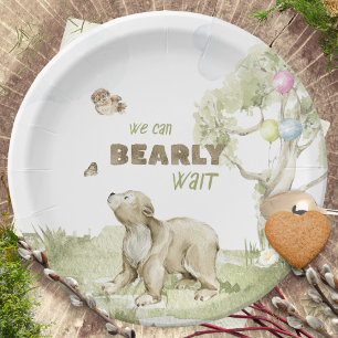 Aquarell-Wald-Bärchen-Baby-Party Pappteller