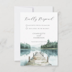 Aquarell Wald Berg See Hochzeit Antwort
