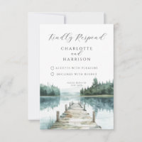 Aquarell Wald Berg See Hochzeit Antwort