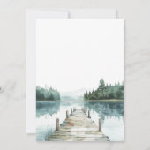 Aquarell Wald Bergsee Hochzeit Einladung (Rückseite)