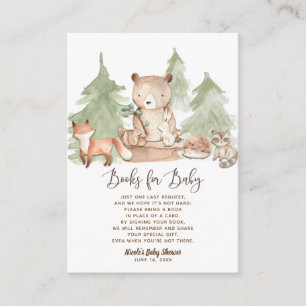 Aquarell-Wald-Buch-Anfrage Bring ein Buch Begleitkarte