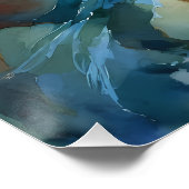 Aquarell-Wald-Fluss-Reiterin-Traumlandschaft Poster (Ecke)