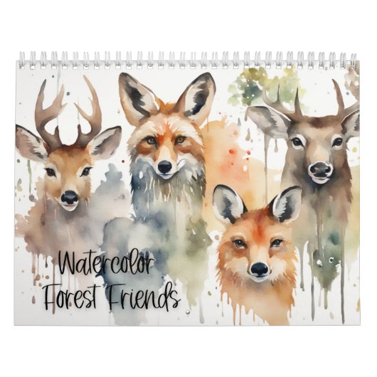 Aquarell-Wald Freunde Kalender (Titelbild)