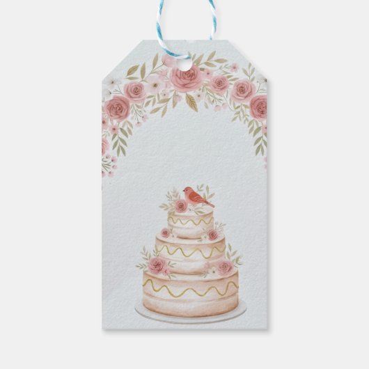 Aquarell Wald Fuchs Blumen Boho Geschenkanhänger (Rückseite)