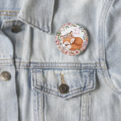 Aquarell Wald Fuchs Es ist ein Mädchen Button (Beispiel)