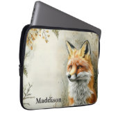 Aquarell Wald Fuchs Natur Laptopschutzhülle (Vorne Rechts)