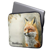 Aquarell Wald Fuchs Natur Laptopschutzhülle (Vorderseite Links)