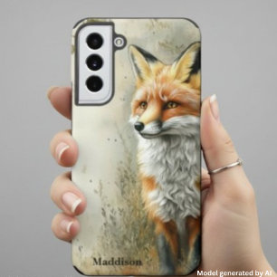 Aquarell Wald Fuchs Natur Name Samsung Galaxy Hülle