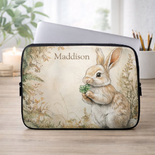 Aquarell-Wald-Hase-Natur-Name Laptopschutzhülle