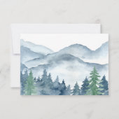 Aquarell-Wald-Hochzeit-Danke Dankeskarte (Rückseite)