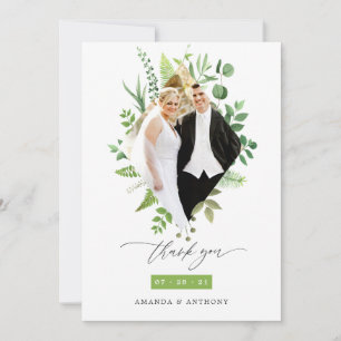 Aquarell-Wald-Hochzeit Dankeskarte