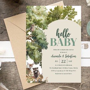 Aquarell-Wald-Paarbaby-Party Einladung