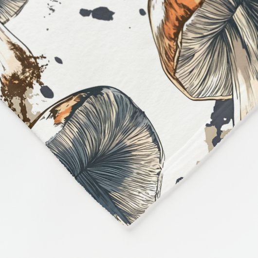 Aquarell Wald Pilze Design Fleecedecke (Ecke)