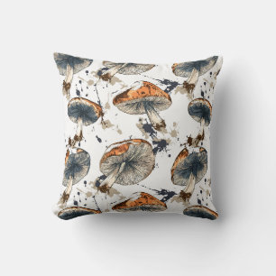 Aquarell Wald Pilze Design Kissen