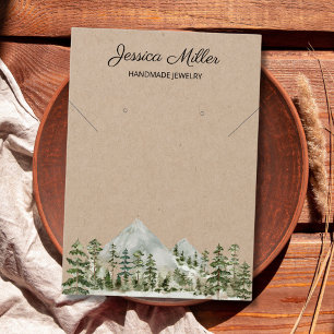 Aquarell-Wald-Schmuck-Kraft-Displaykarte