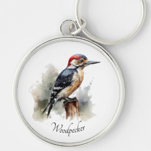 Aquarell-Wald-Specht, individuell Schlüsselanhänger