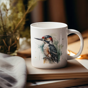 Aquarell Wald Specht Kaffeetasse