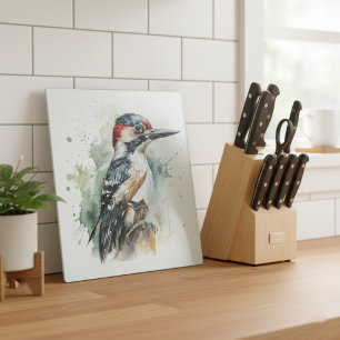 Aquarell-Wald-Specht Schneidebrett