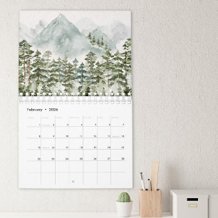 Aquarell-Wald-und-Blumen-Kalender 2026 Kalender