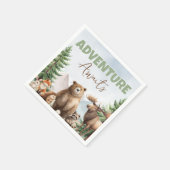 Aquarell-Wald-Waldtiere-Servietten Serviette (Ecke)