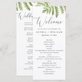 Aquarell-Waldgrünschrift-Hochzeit Programm (Vorne/Hinten)