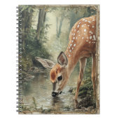 Aquarell Waldhirsch Natur Notizblock (Vorderseite)