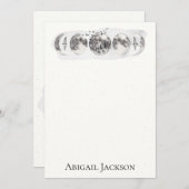 Aquarell-Waldmond-Vogel-Briefpapier Feiertagskarte (Vorne/Hinten)