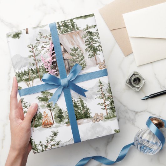 Aquarell-Waldmuster Geschenkpapier (Schenken)