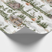 Aquarell-Waldmuster Geschenkpapier (Ecke)