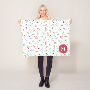 Aquarell-Waldmuster Peter-Kaninchen-  Fleecedecke