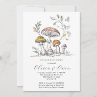 Aquarell-Waldpilze-Baby-Party