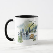 Aquarell-Waldszene Tasse (Links)