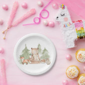Aquarell Waldtiere Baby Shower Pappteller (Party)