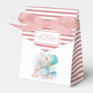Aquarell-Wale Mädchen Baby Shower Geschenkschachtel
