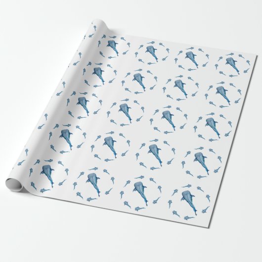 Aquarell Walhai Geschenkpapier (Ungerollt)