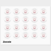 Aquarell Wappen Taufe Danke Stickers Pink (Blatt)