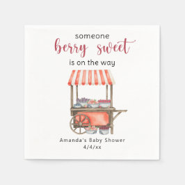 Aquarell-Warenwagen-Beeren-Baby-Party Serviette