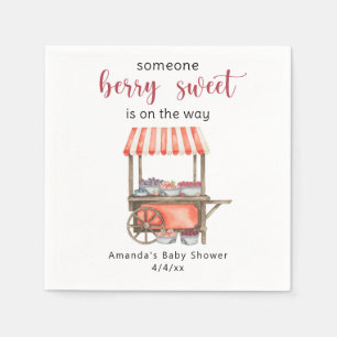 Aquarell-Warenwagen-Beeren-Baby-Party Serviette