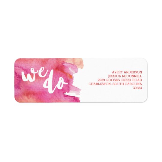 Aquarell-warme Romance Hochzeit Rücksendeetikett