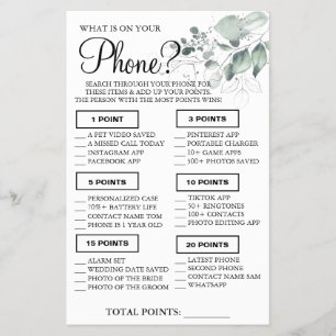 Aquarell Was ist auf deinem Handy Duschspielkarte Flyer