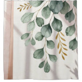 Aquarell-Wasserfall-Eukalyptus-Zweige Duschvorhang (Vorderseite)